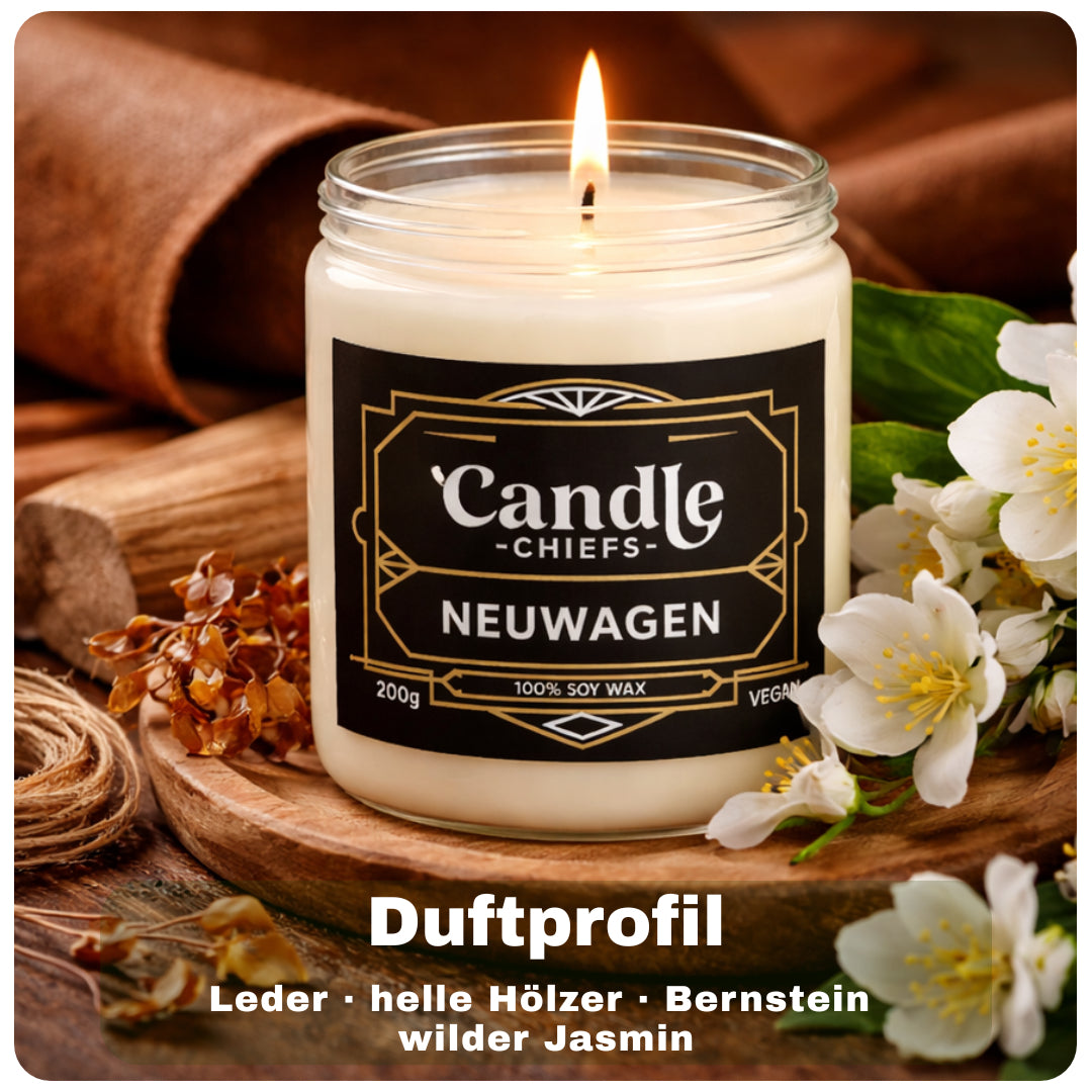 Geschenkset „Neuwagen“ – Duftkerze mit Fliese