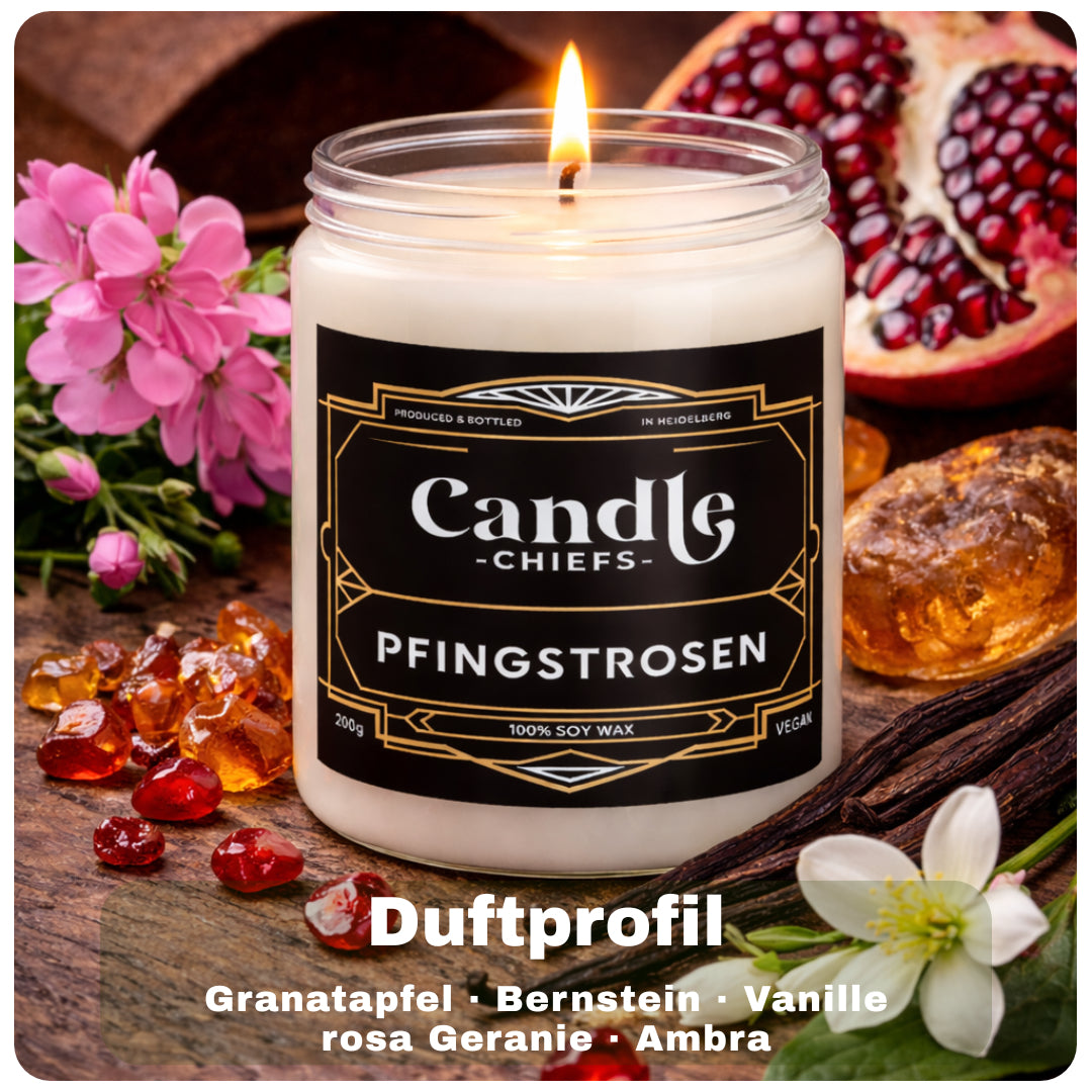 Duftkerze - Pfingstrosen 200g