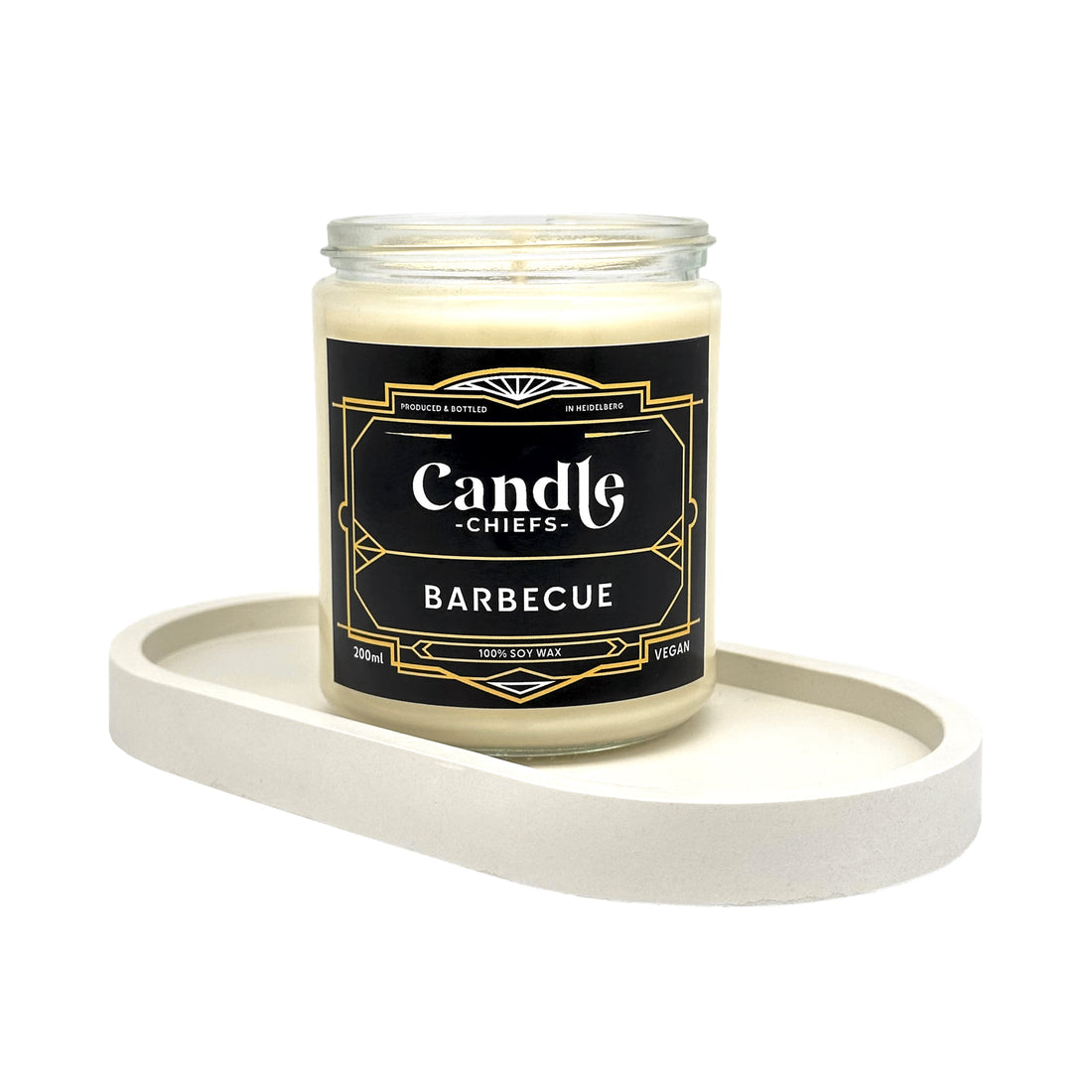 Geschenkset „Barbecue“ – Duftkerze mit ovaler Schale